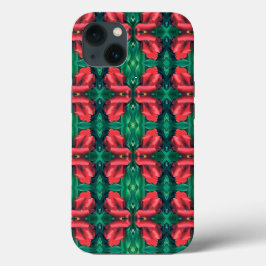 Rood Groen Kerstmis Bloemen Patroon 4EVA Case-Mate iPhone Case