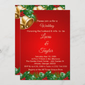 Rood & Groen Kerstmis Bruiloft Uitnodiging (Voorkant / Achterkant)