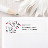 Rood & Groen Kerstmis Holly laat retour adres Etiket (Insitu)