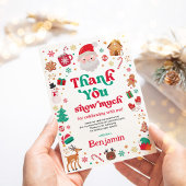 Rood Groen Kerstmis Kerstman Verjaardag Dank u kaa Kaart