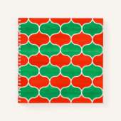 Rood Groen Kerstmis Ogee Patroon Schets Notities Notitieboek (Voorkant)