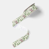 Rood & Groen Kerstmis Santa Toile Grosgrain Lint (Achterkant)