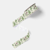 Rood & Groen Kerstmis Santa Toile Grosgrain Lint (Achterkant)