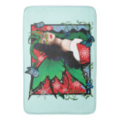 Rood Groen Kerstmis Solstice Fairy Badmat (Voorkant Verticaal)