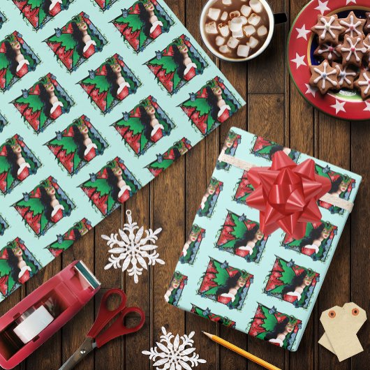 Rood Groen Kerstmis Solstice Fairy Cadeaupapier
