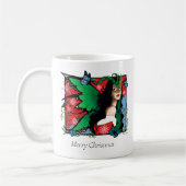 Rood Groen Kerstmis Solstice Fairy Koffiemok (Links)