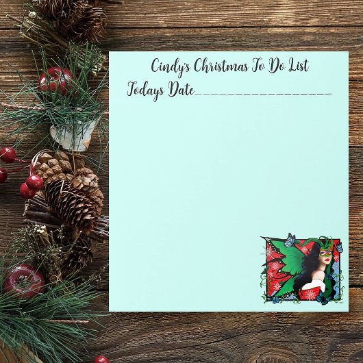 Rood Groen Kerstmis Solstice Fairy Notitieblok