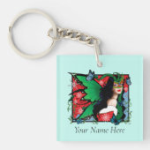 Rood Groen Kerstmis Solstice Fairy Sleutelhanger (voorkant)
