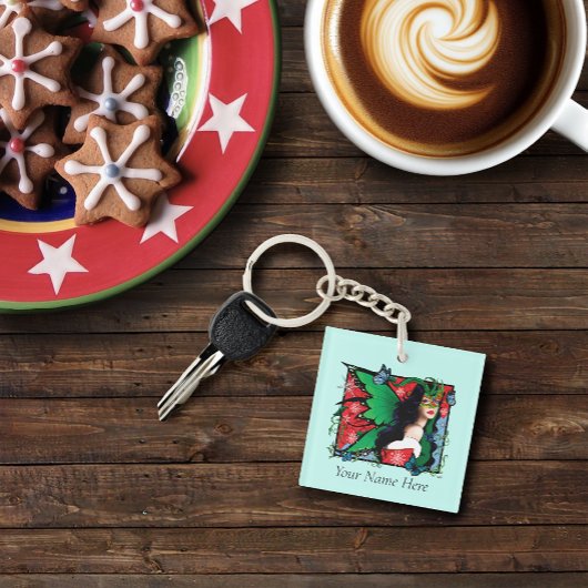 Rood Groen Kerstmis Solstice Fairy Sleutelhanger