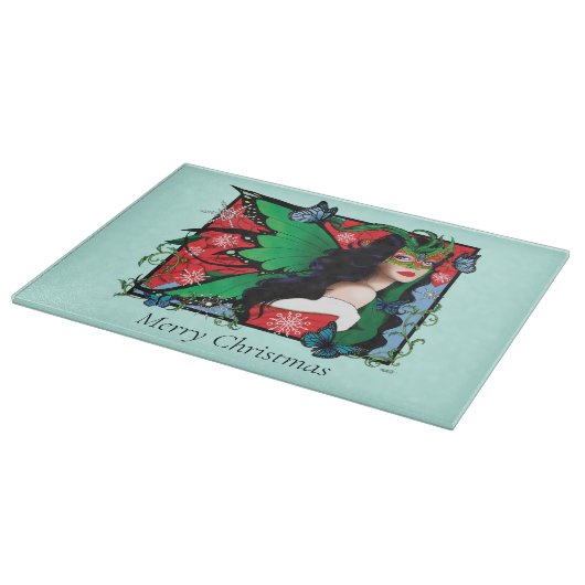 Rood Groen Kerstmis Solstice Fairy Snijplank (Hoek)