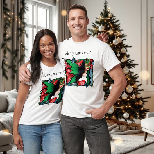 Rood Groen Kerstmis Solstice Fairy T-shirt