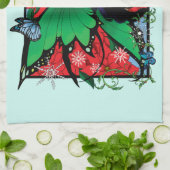 Rood Groen Kerstmis Solstice Fairy Theedoek (Gevouwen)