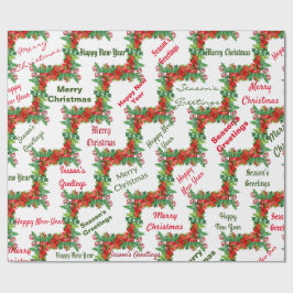 Rood, groen kerstpapier voor het oppakken van kled cadeaupapier