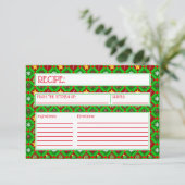 Rood groen kerstpatroon Recipe Kaart (Staand voorkant)