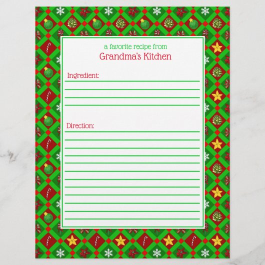 Rood groen kerstpatroonpapier (Voorkant)