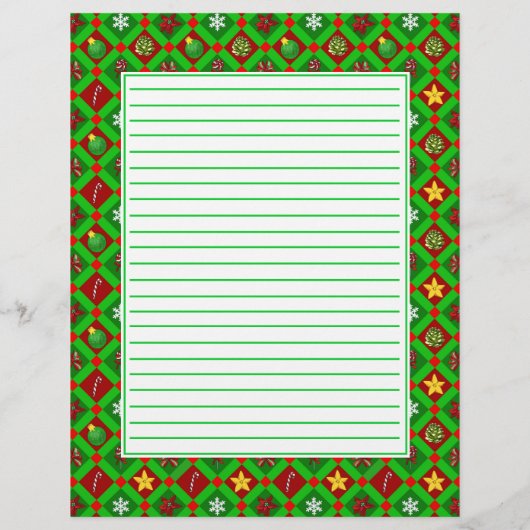 Rood groen kerstpatroonpapier (Achterkant)