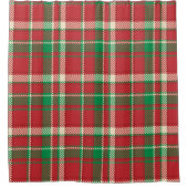 Rood groen kerstplaid patroon douchegordijn (Voorkant)