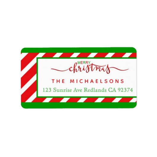 Rood Groen KerstRetouradres Etiket (Voorkant)
