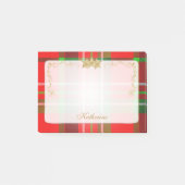 Rood, groen kersttartan & sterren op maat post-it® notes (Voorkant)