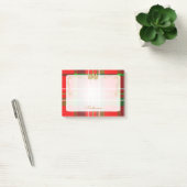 Rood, groen kersttartan & sterren op maat post-it® notes (Kantoor)