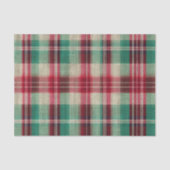 Rood & Groen Klassiek Kerst Plaid Tissuepapier (Voorkant)