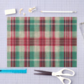 Rood & Groen Klassiek Kerst Plaid Tissuepapier (Craft)