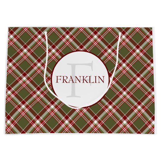 rood-groen klassiek spelmonogram groot cadeauzakje (Voorkant)