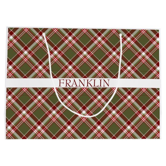  rood-groen klassiek spelmonogram groot cadeauzakje (Achterkant)