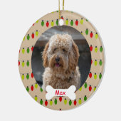 Rood Groen Lampjes Custom Pet Puppy Dog Foto Keramisch Ornament (Links)