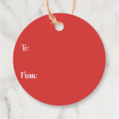 Rood, Groen, & Licht Goud Kerst ZigZag Gift Label (Achterkant)