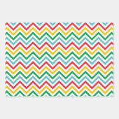 Rood Groen Lijnen Zig Zag Strepen Kerstcadeau Inpakpapier Vel (Voorkant 2)