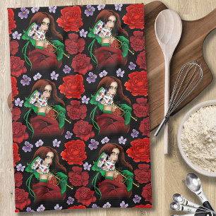 Rood Groen Masquerade Venetiaans Theedoek