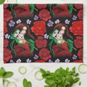 Rood Groen Masquerade Venetiaans Theedoek (Gevouwen)