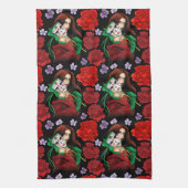Rood Groen Masquerade Venetiaans Theedoek (Verticaal)