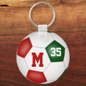 Rood Groen Meisjes Voetbal Doel Team Sportgeschenk Sleutelhanger (Achterkant)
