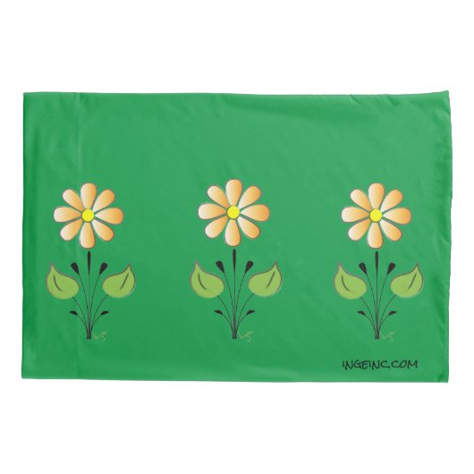 Rood groen met Oranje bloemenpatroon stijlvol Kussensloop (Achterkant)