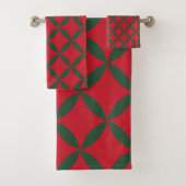 Rood Groen Mid Century Modern Holiday Bad Handdoek (Insitu)
