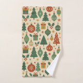 Rood Groen Mid Century Modern Holiday Bad Handdoek (Handdoek)