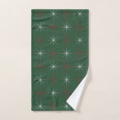 Rood Groen Mid Century Modern Holiday Bad Handdoek (Handdoek)
