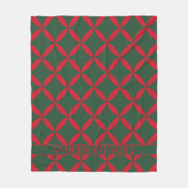 Rood Groen Mid Century Modern Holiday Fleece Deken