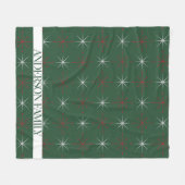 Rood Groen Mid Century Modern Holiday Fleece Deken (Voorkant (Horizontaal))