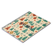 Rood Groen Mid Century Modern Holiday Notitieboek (Linkerzijde)