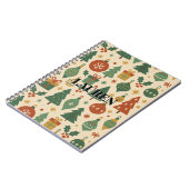 Rood Groen Mid Century Modern Holiday Notitieboek (Linkerzijde)