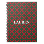 Rood Groen Mid Century Modern Holiday Notitieboek (Voorkant)
