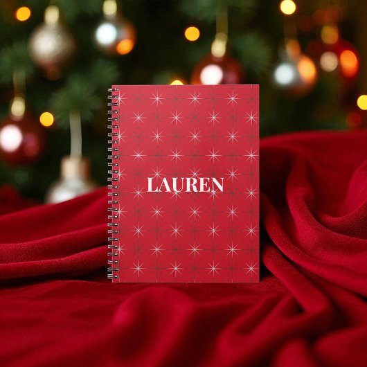 Rood Groen Mid Century Modern Holiday Notitieboek