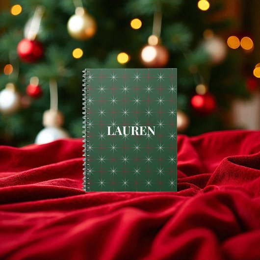 Rood Groen Mid Century Modern Holiday Notitieboek