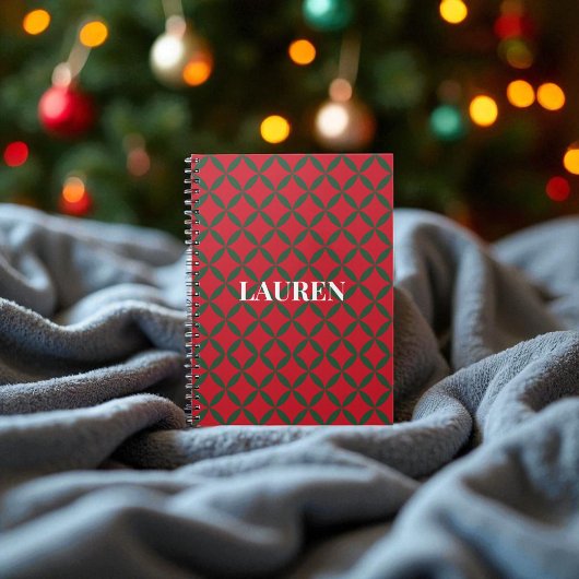 Rood Groen Mid Century Modern Holiday Notitieboek