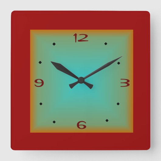 Rood/groen> Minimale wandklok (Voorkant)