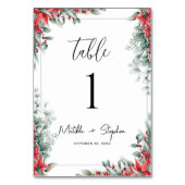 Rood & Groen Minimalistisch Bloemen Kerstmis Bruil Kaart (Voorkant)