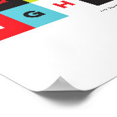 Rood Groen Modern Merry N Bright Holiday Art Print (Hoek)